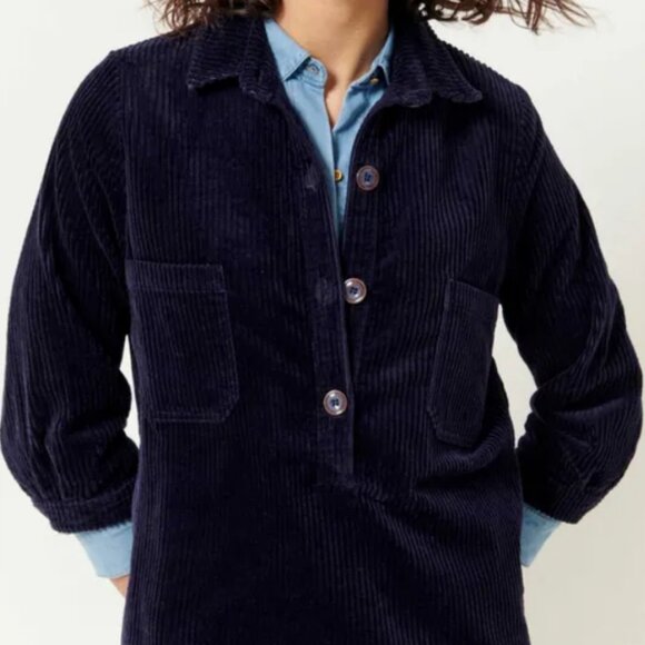 Sessun Gihan Navy Blue Corduroy Shirtdress - Picture 3 of 7